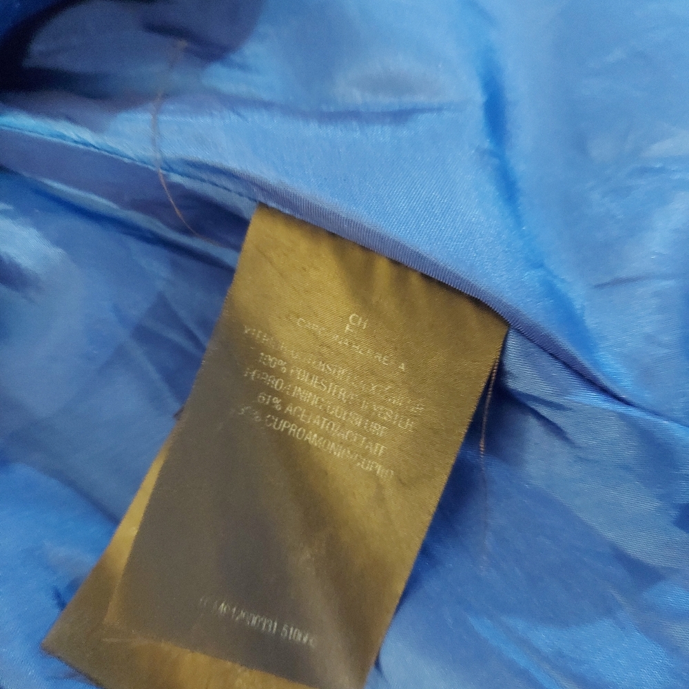 $3,000 CH CAROLINA HERRERA BLUE BROCADE GOWN S - Picture 8 of 15